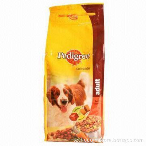 Aluminum Foil Pet Food Bag with Gusset, Tea Notch, Moisture and Light-proof, Colorful Printing